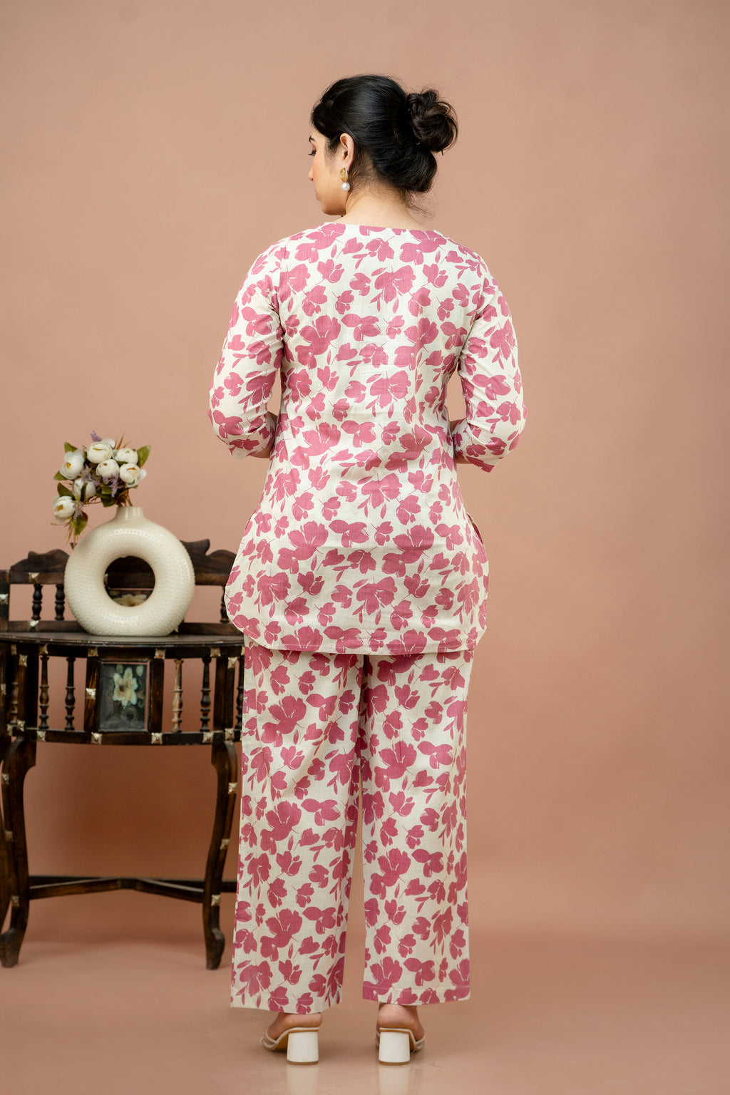 Women Pink Floral Printed Co-Ord Set