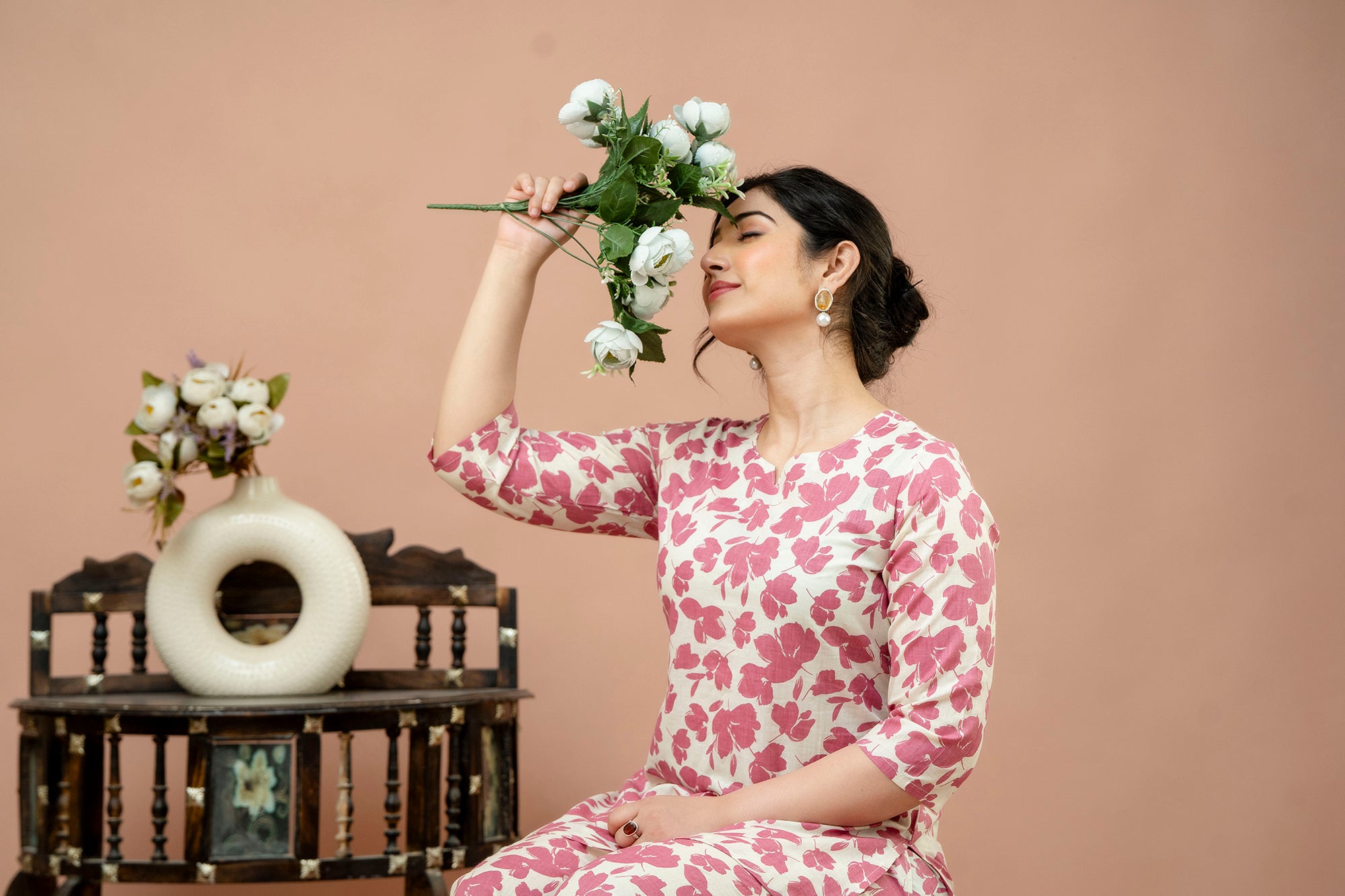 Women Pink Floral Printed Co-Ord Set