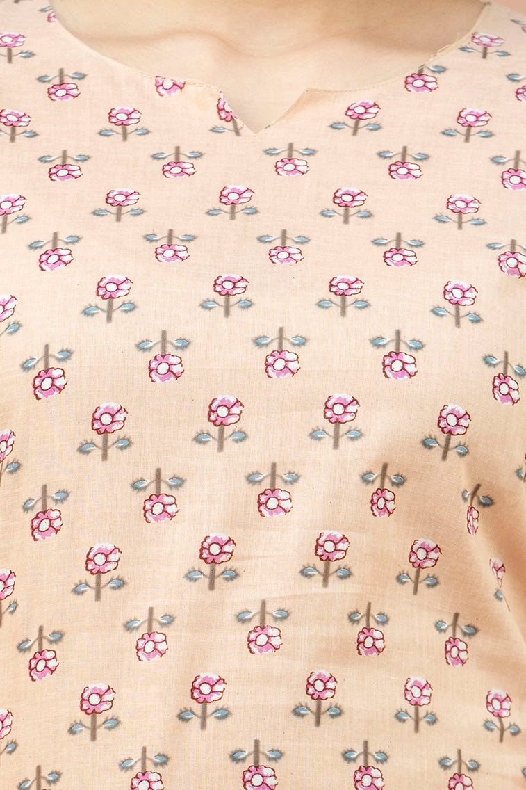 Women Cream Floral Printed Co-Ord Set