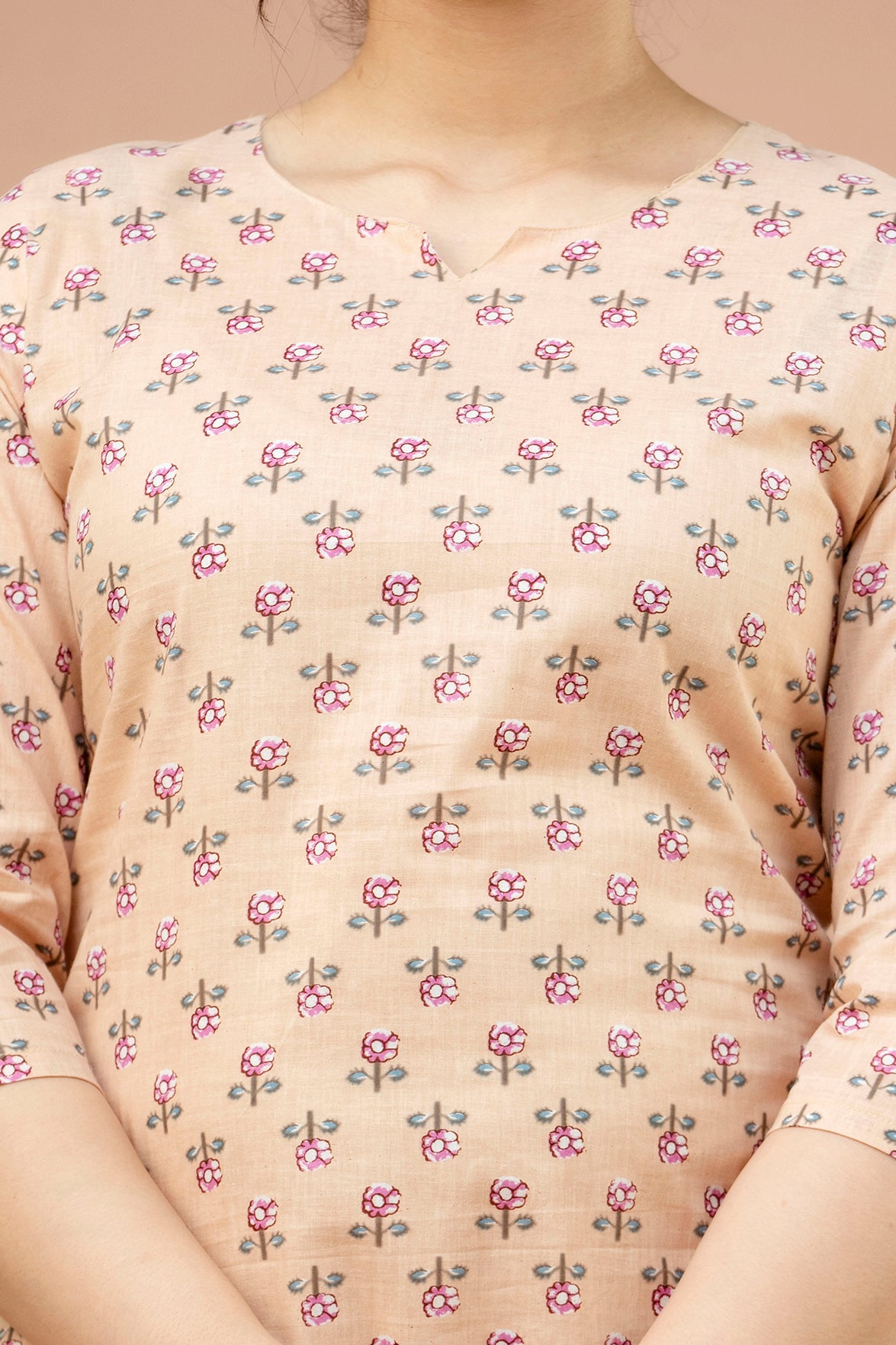 Women Cream Floral Printed Co-Ord Set