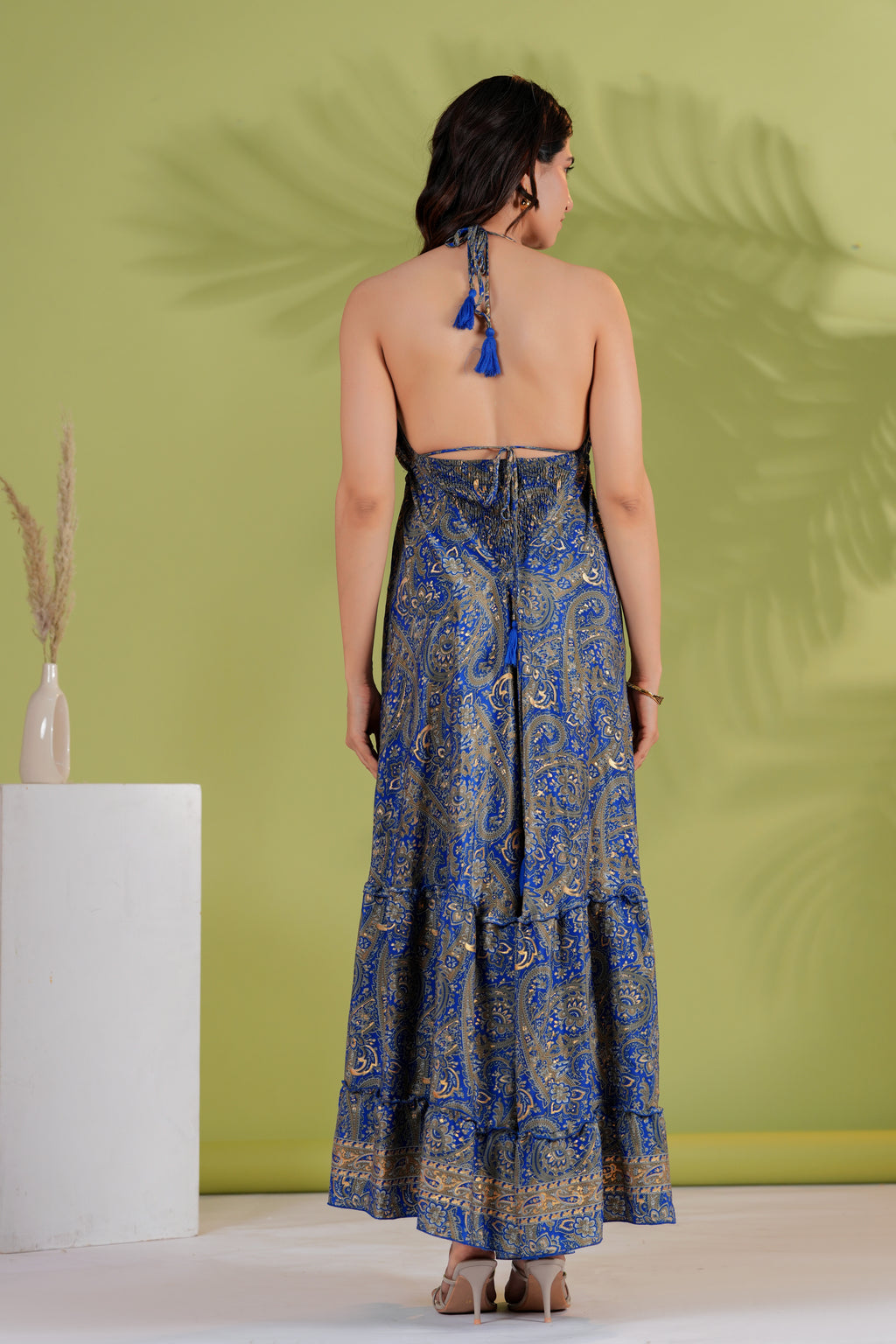 Raysha Bohemian Paisley Halter Maxi Dress