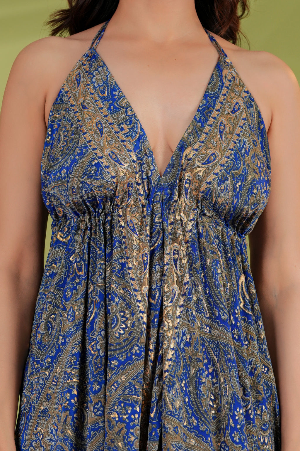 Raysha Bohemian Paisley Halter Maxi Dress