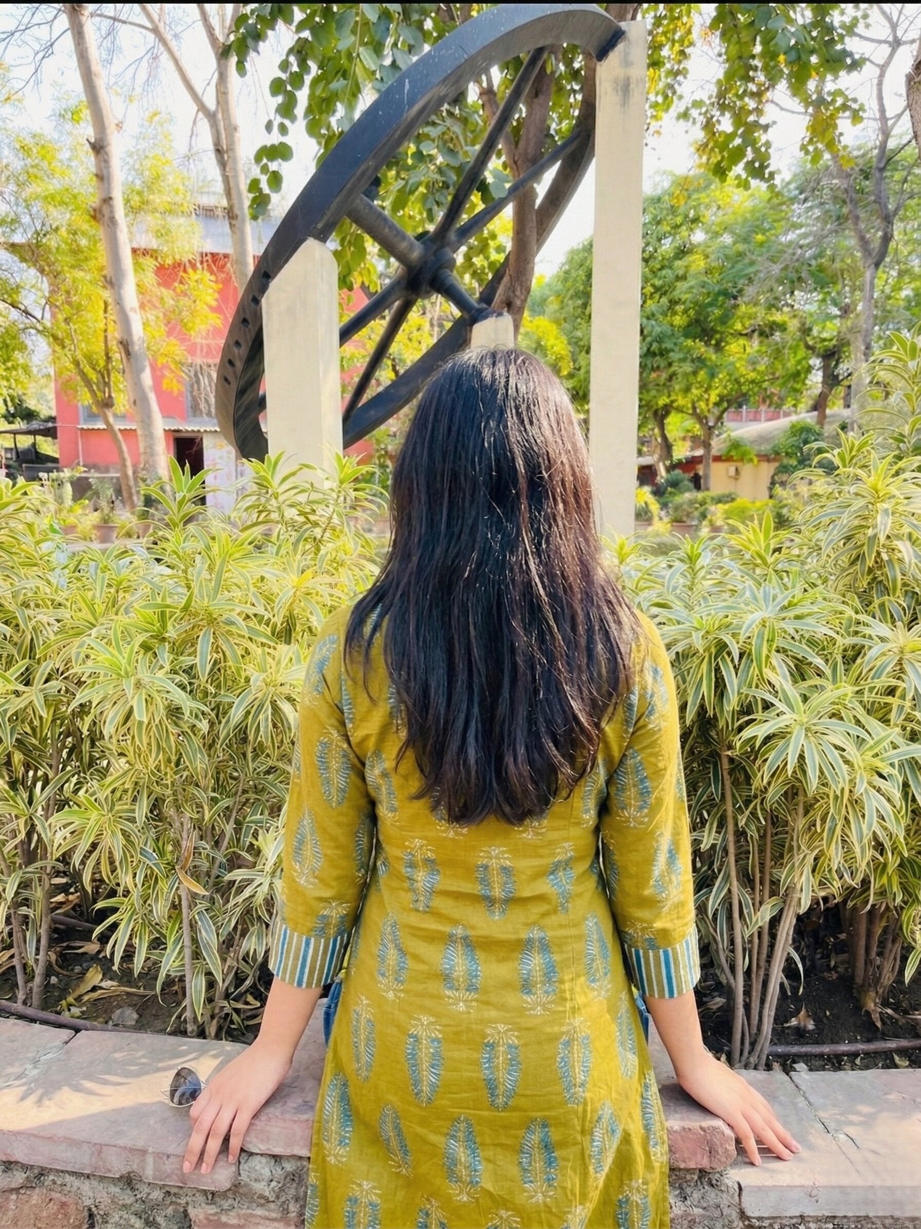 Green Handblock Print Cotton Top