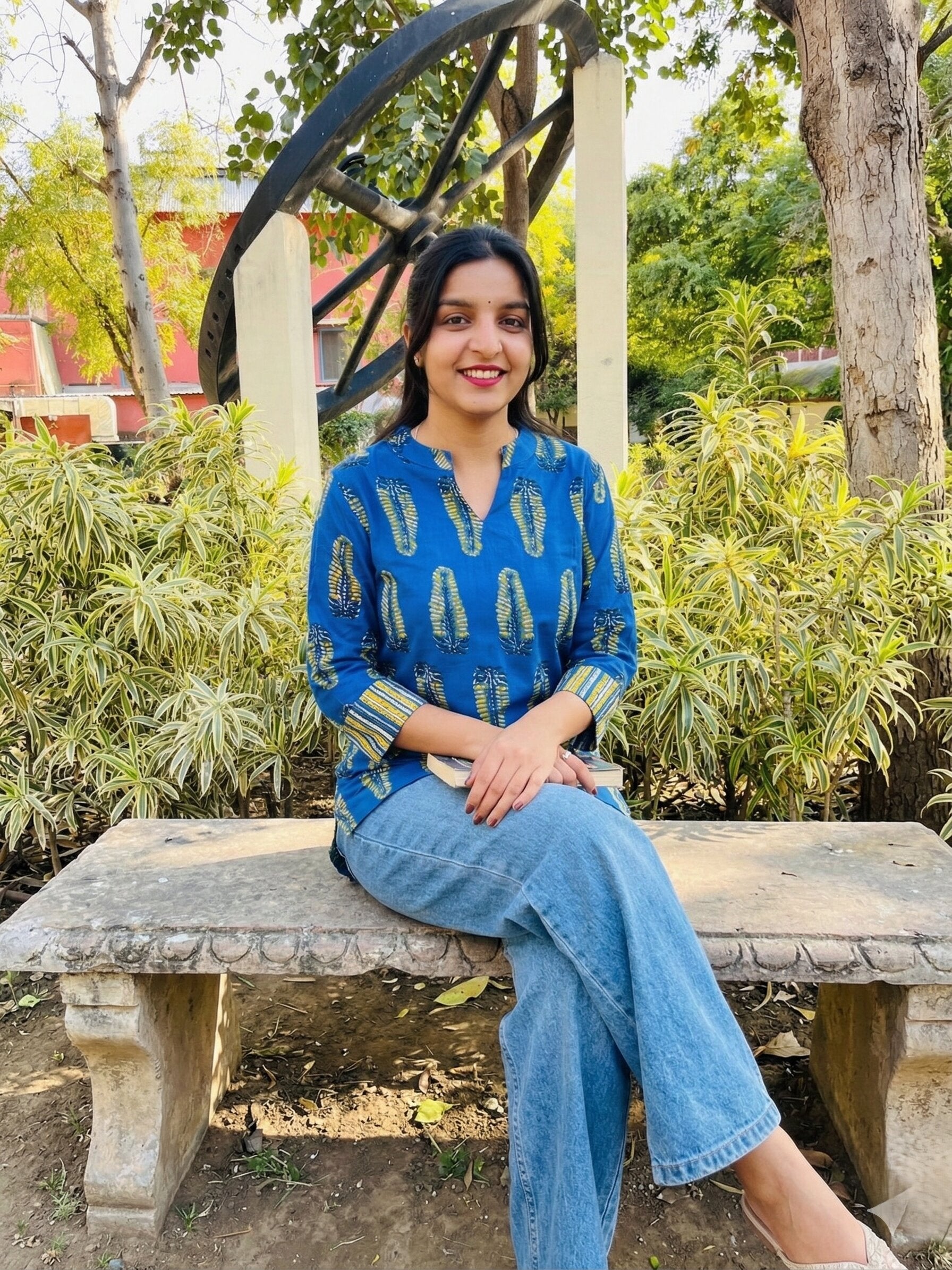 Blue Printed Cotton Kurti – Effortless Everyday Elegance