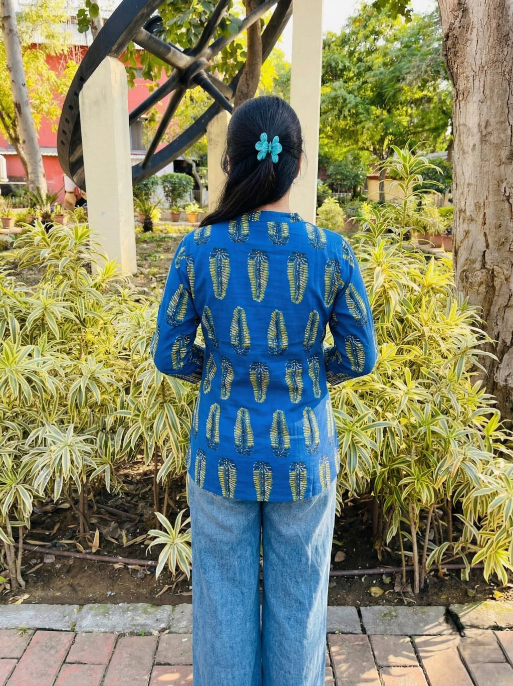 Blue Printed Cotton Kurti – Effortless Everyday Elegance